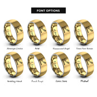 font options for inside engraving on gold & gray bermuda rings