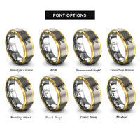 font options for inside engraving on gold & silver bermuda rings