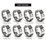 font options for inside engraving on gray bermuda rings