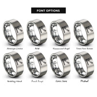 font options for inside engraving on gray bermuda rings