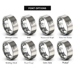 font options for inside engraving on silver bermuda rig wave rings