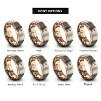 font options for inside engraving on rose gold bermuda rings