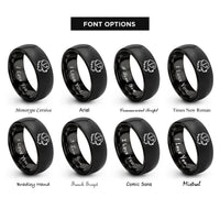 font options for inside engraving on black bernese mountain dog rings