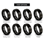 font options for inside engraving on black bernese mountain dog rings