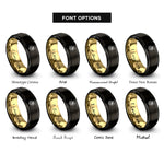 font options for inside engraving on black & gold berry cluster rings