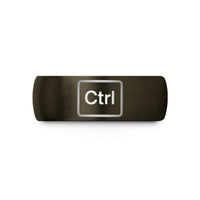 unique presents for him – gunmetal & blue tungsten ctrl key wedding band