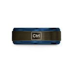 unique presents for him – gunmetal & blue tungsten ctrl key wedding band
