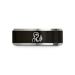 birthday presents for guys – black & grey tungsten lab technician wedding band