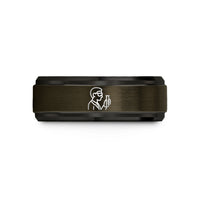 presents for him online – gunmetal & black tungsten lab technician wedding band