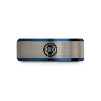 birthday presents for guys – black & blue & silver tungsten lantern rope wedding band