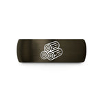top presents for him – gunmetal & black tungsten wood logs wedding band