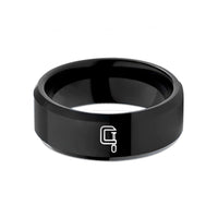 mom birthday present ideas – black tungsten bar clamp wedding band