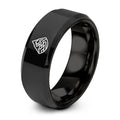 Switchbacks Mountain Slope – Tungsten Wedding Band, 8 mm, Black Comfort-Fit Unisex