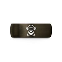 special presents for wife – gunmetal & blue tungsten abduction beam wedding band