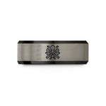 tungsten wedding bands men – black & gray tungsten kraken tentacles wedding band