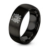Kraken Tentacles – Tungsten Wedding Band, 8 mm, Black Comfort-Fit Unisex