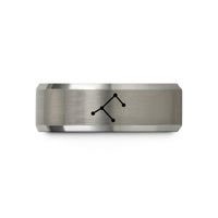 personalized jewelry for wife – silver tungsten minimal constellation lines wedding band