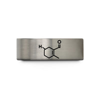 tungsten rings for men – blue & gray tungsten serotonin molecule wedding band