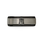 unique presents for her – black & silver tungsten gantry crane wedding band
