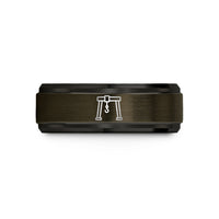 special presents for her – gunmetal & black tungsten gantry crane wedding band