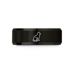 stylish rings for her – black tungsten minimal cat wedding band