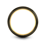 women's tungsten rings – suitcase engraving on gunmetal & gold tungsten wedding band