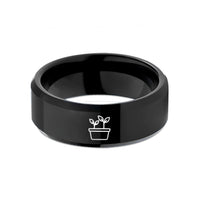 tungsten bands for her – black tungsten tree planter saplings wedding band