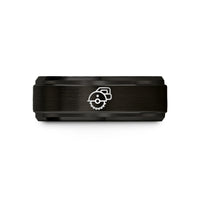 thoughtful presents for friends – black tungsten circular saw wedding band