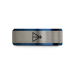 special presents for friends – black & blue & grey tungsten reckoning bearing wedding band