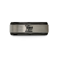 special presents for her – black & gray tungsten triple beam balance wedding band