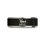 presents for close friends – black & gray tungsten triple beam balance wedding band