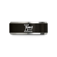 presents for close friends – black & gray tungsten triple beam balance wedding band