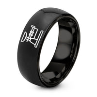 Best Friend Birthday Gifts for Women – black tungsten triple beam balance ring