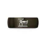 presents for close friends – gunmetal & black tungsten triple beam balance wedding band