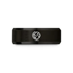 thoughtful presents for friends – black tungsten globe on stand wedding band
