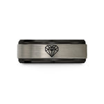 creative friend present ideas – black & gray tungsten low poly heart wedding band