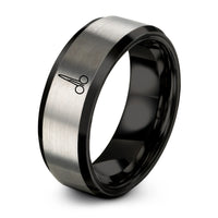 creative present ideas friends – black & grey tungsten surgical scissors ring