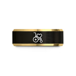 creative presents for friends – black & gold tungsten wheelchair heart wedding band