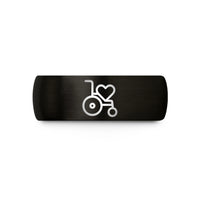 personalized presents for friends – black tungsten wheelchair heart wedding band
