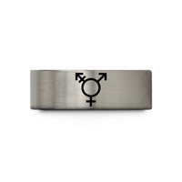 personalized presents for friends – silver tungsten transgender symbol wedding band