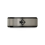 friendship bands for men – black & silver tungsten arrow band wedding band