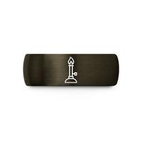 matching band set – gunmetal & blue tungsten bunsen burner wedding band