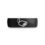 unique rings for friends – black tungsten exhaust tip wedding band