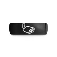 unique rings for friends – black tungsten exhaust tip wedding band