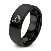 custom engraved friendship rings – black tungsten exhaust tip ring