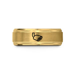 unique rings for friends – gold tungsten exhaust tip wedding band