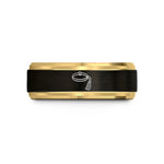 personalized presents for her – black & gold tungsten muay thai wedding band