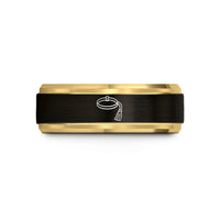 personalized presents for her – black & gold tungsten muay thai wedding band