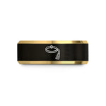 custom presents for friends – black & gold tungsten muay thai wedding band