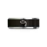personalized presents for her – black & gray tungsten muay thai wedding band